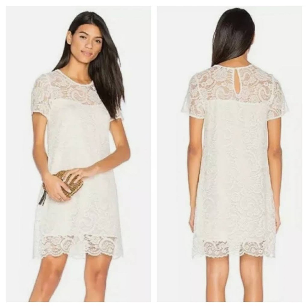 NWT cupcakes and cashmere ivory lace shift dress